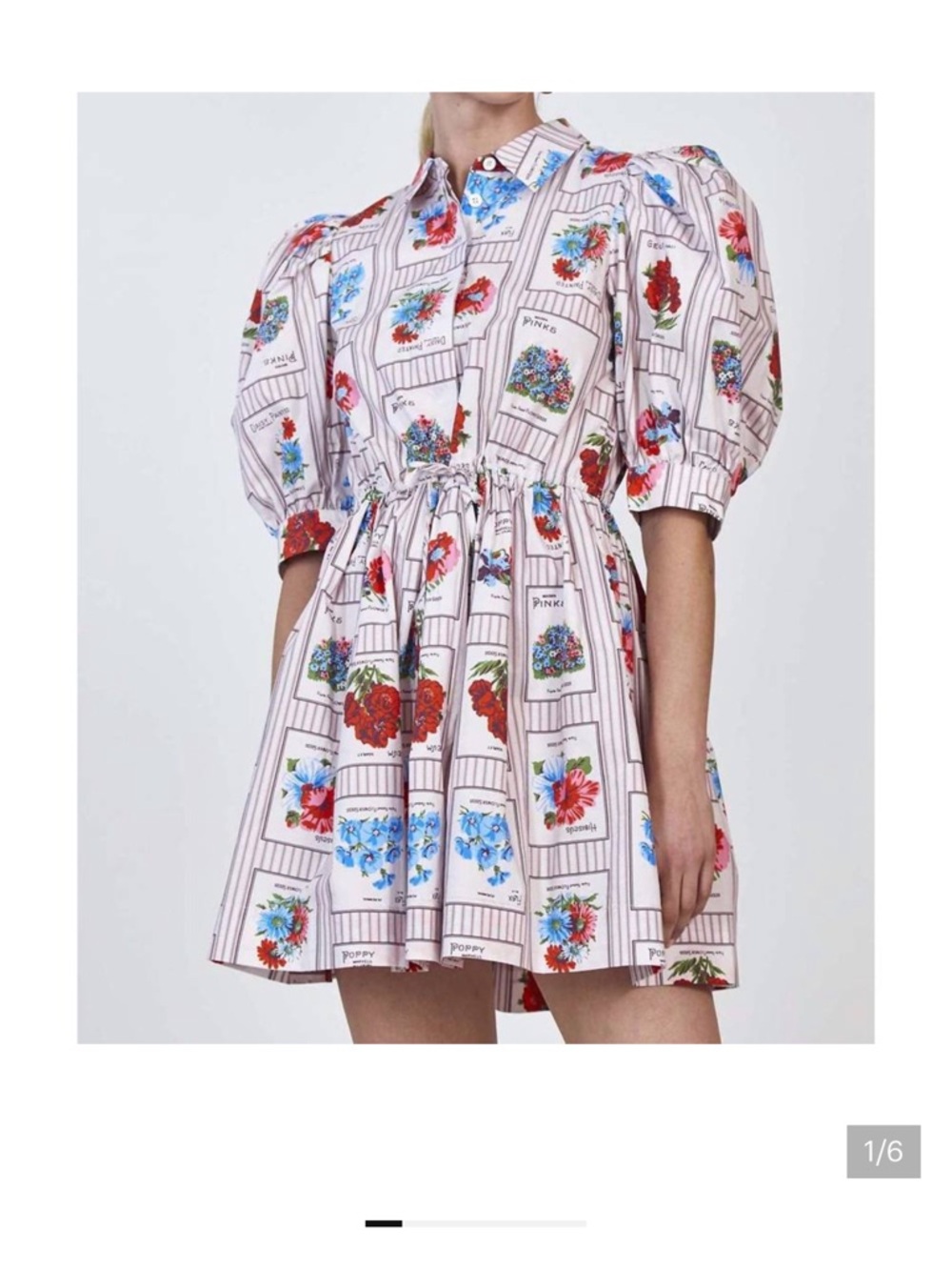 HUNTER BELL McCauley Floral Print Puff-Sleeve Mini Dress